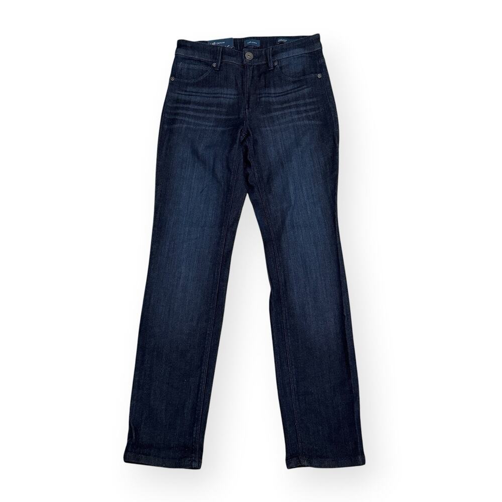 J Jill Jeans High-Rise Straight Leg 0P Blue Luna Dark Wash Denim Stretch 26x28